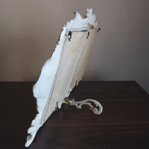 Antique Cast Metal Floral Standing Picture Frame for two Pictures - Picture 5 of 16